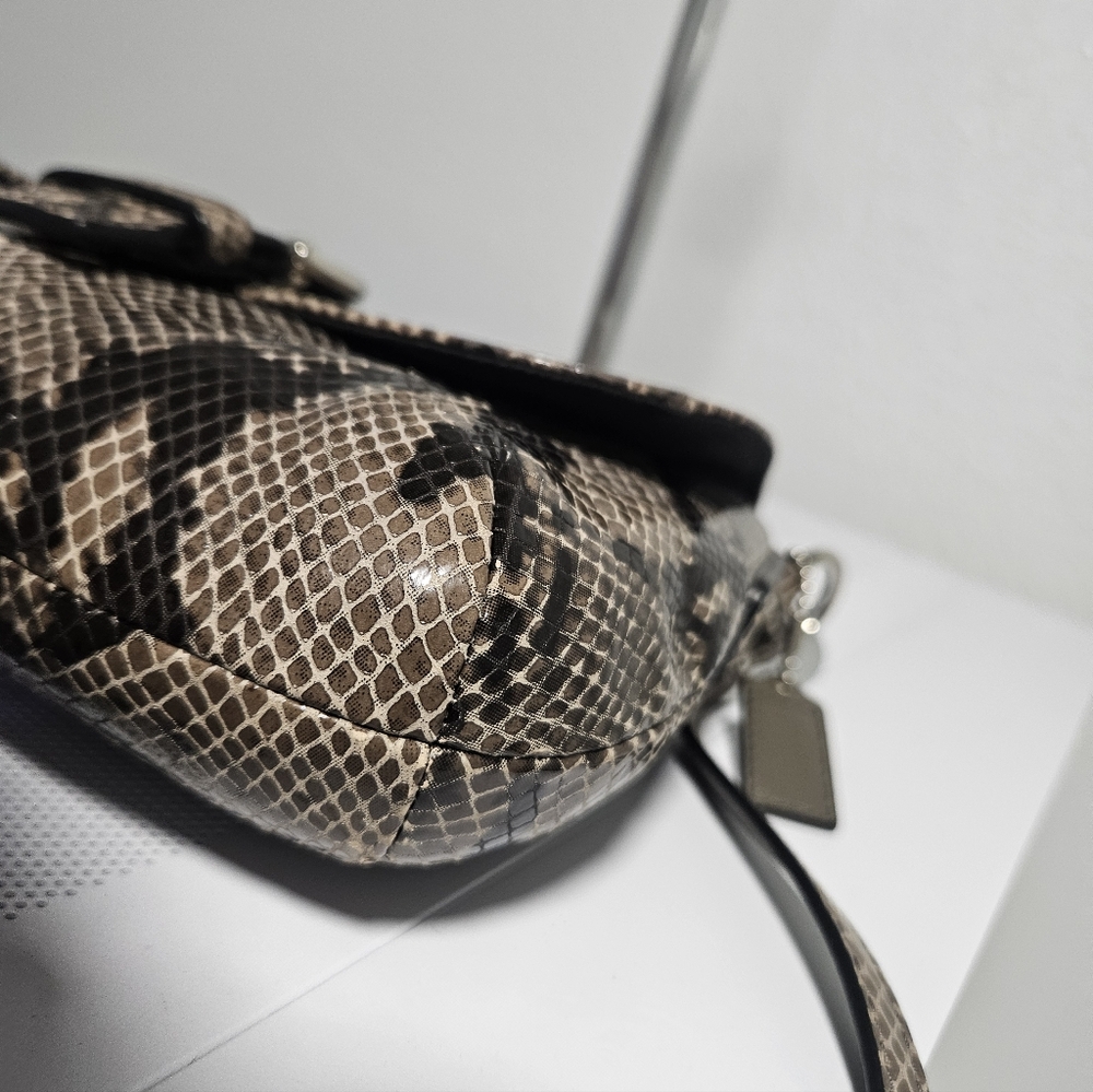 Y2K Coach Soho Python Embossed Leather Mini Crossbody Bag - Picture 8 of 10